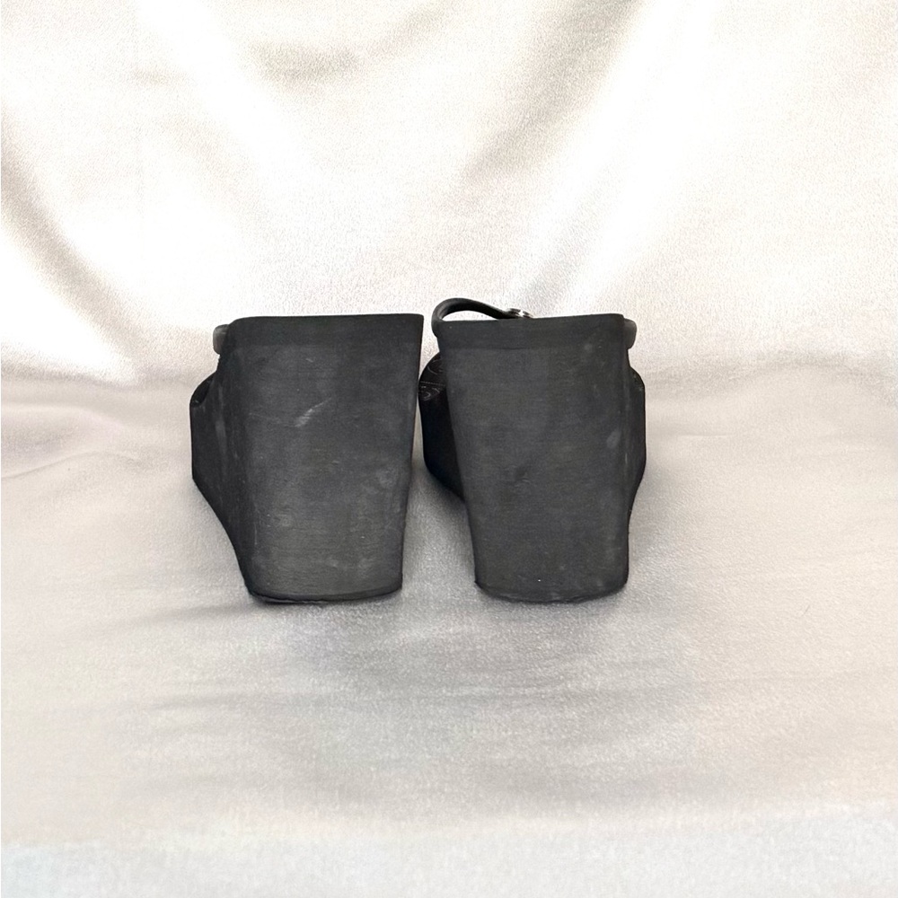 bebe Black Wedge Sandals - Picture 5 of 6